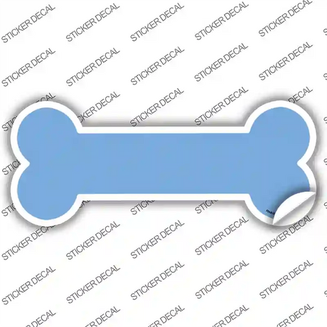 Light Blue Solid Novelty Bone Sticker Decal Small
