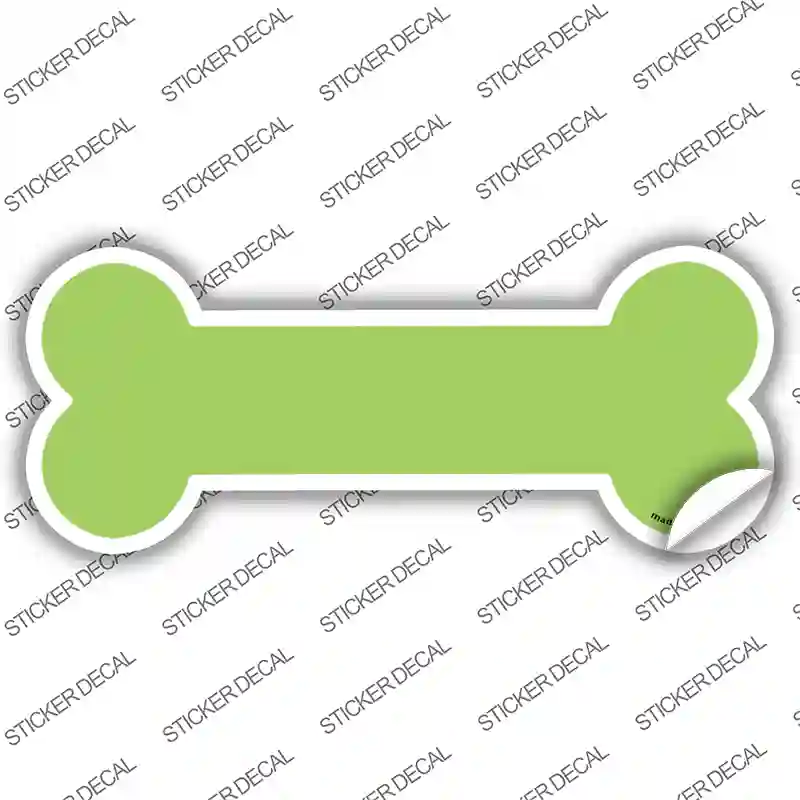 Lime Green Solid Novelty Bone Sticker Decal Small