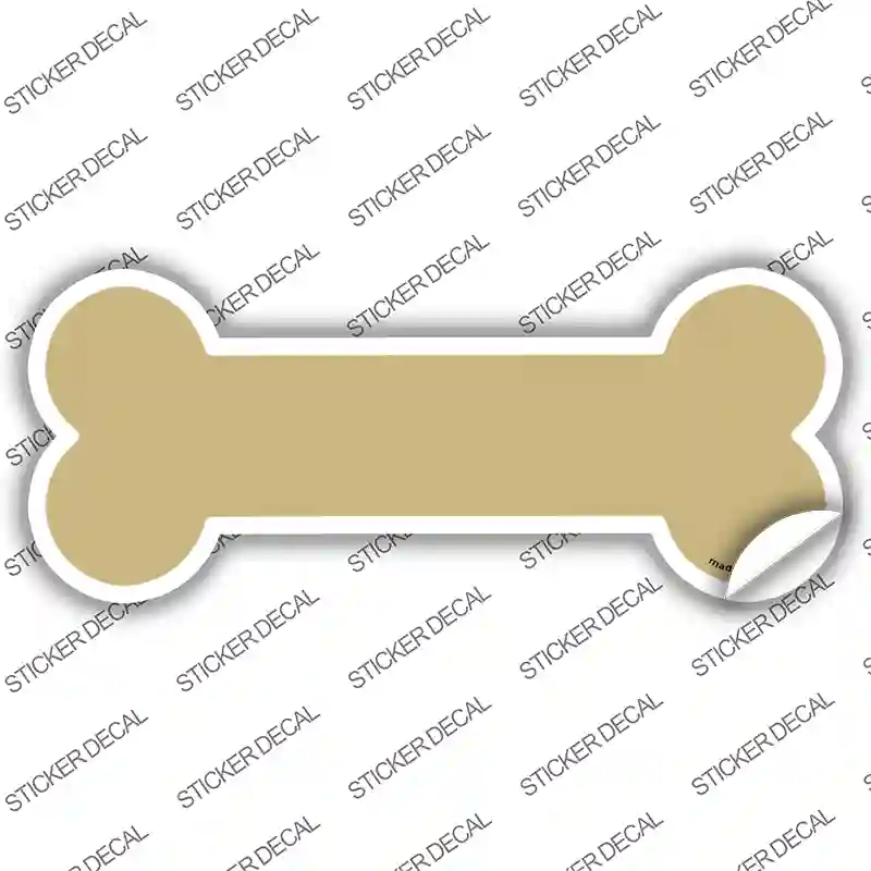Gold Solid Novelty Bone Sticker Decal Small