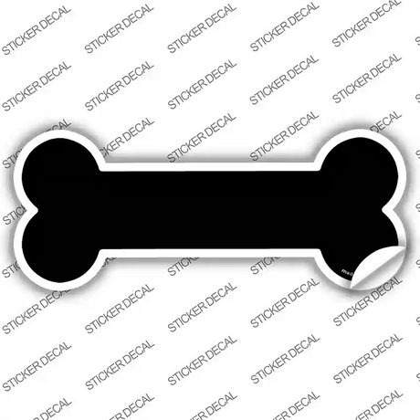 Black Solid Novelty Bone Sticker Decal Small