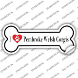 I Love Corgis Novelty Bone Sticker Decal Small