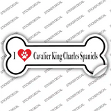I Love Charles Spaniels Novelty Bone Sticker Decal Small