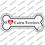 I Love Cairn terrieres Novelty Bone Sticker Decal Small