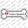 I Love Cocker Spaniels Novelty Bone Sticker Decal Small