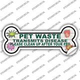Pet Waste Novelty Bone Sticker Decal Large