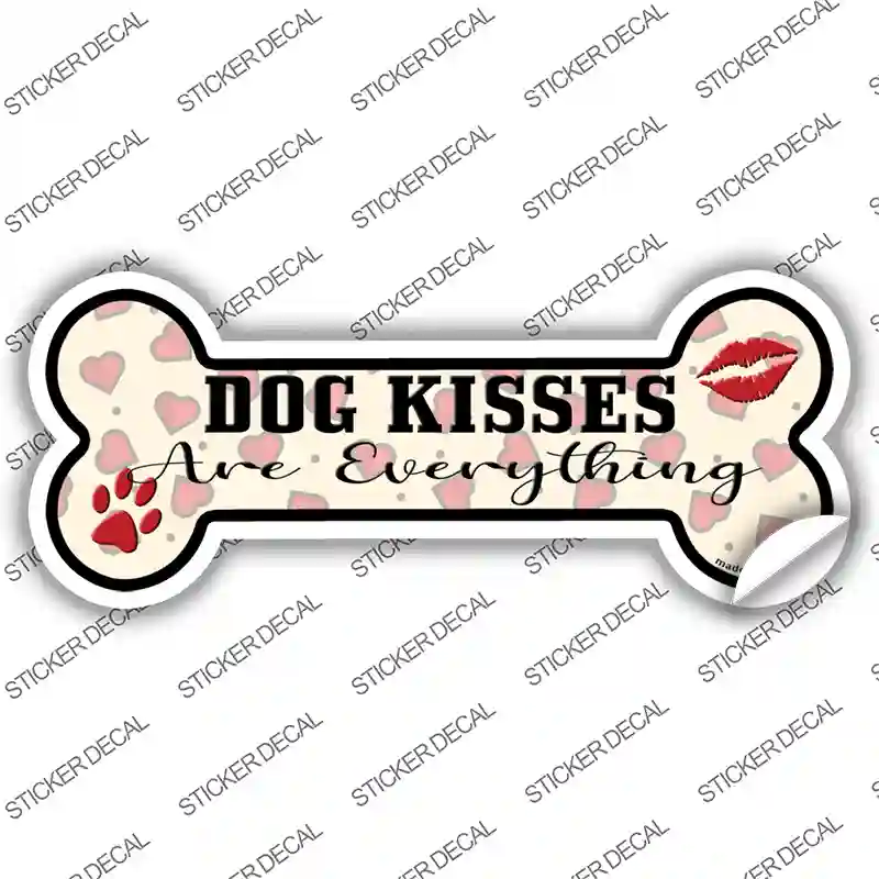 Dog Kisses Novelty Bone Sticker Decal Large