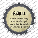 Askhole Definition Novelty Bottle Cap Sticker Decal
