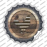 Chicken on Wood Novelty Bottle Cap Sticker Decal