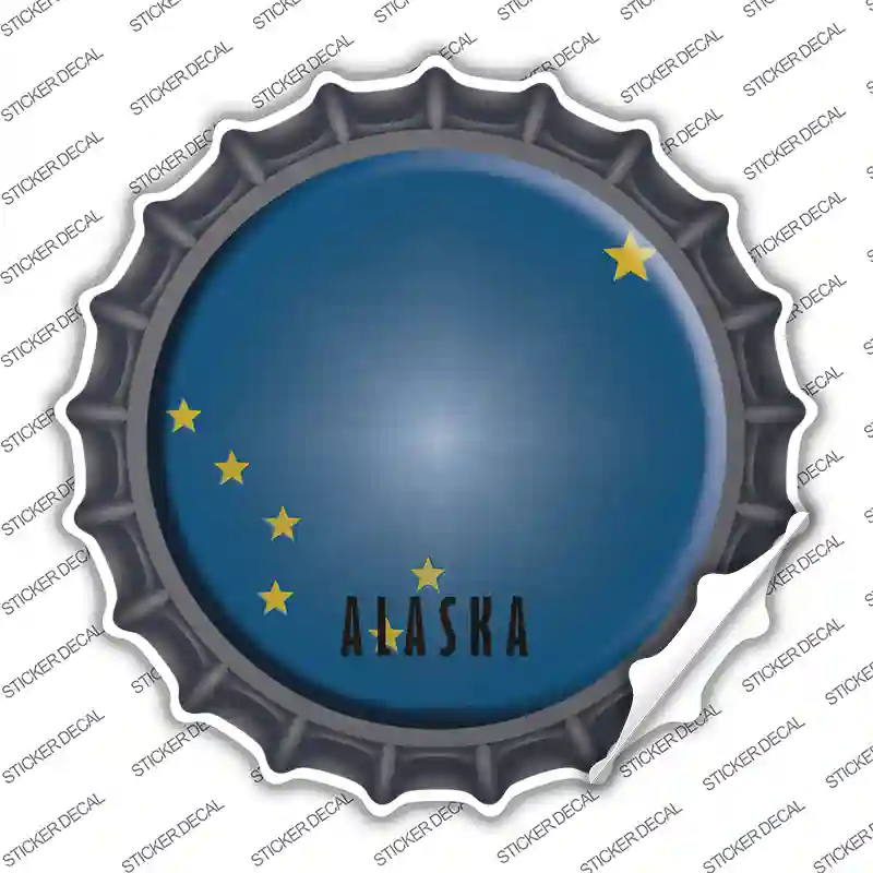Alaska State Flag Novelty Bottle Cap Sticker Decal