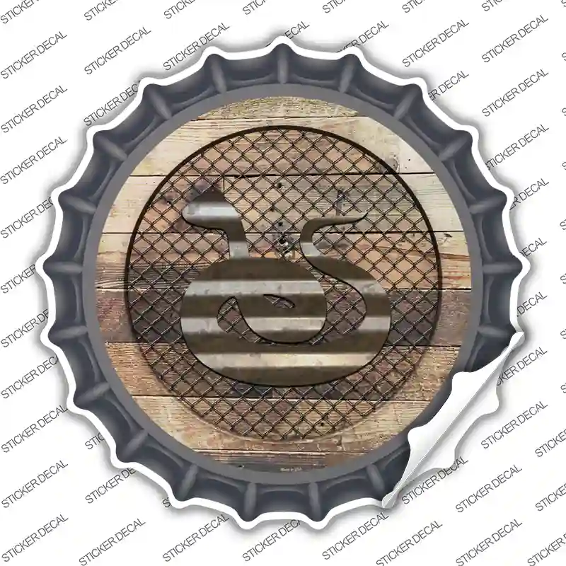 Snake on Wood Novelty Bottle Cap Sticker Decal