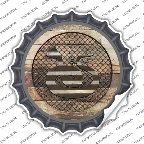 Snake on Wood Novelty Bottle Cap Sticker Decal