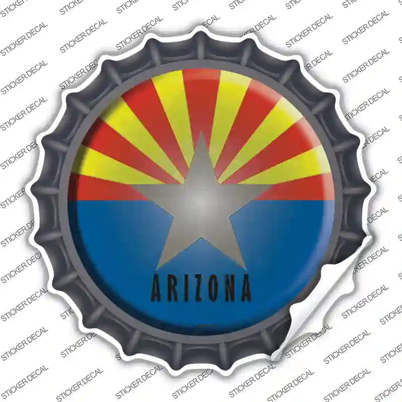 Arizona State Flag Novelty Bottle Cap Sticker Decal