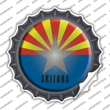 Arizona State Flag Novelty Bottle Cap Sticker Decal