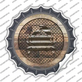 Crab on Wood Novelty Bottle Cap Sticker Decal