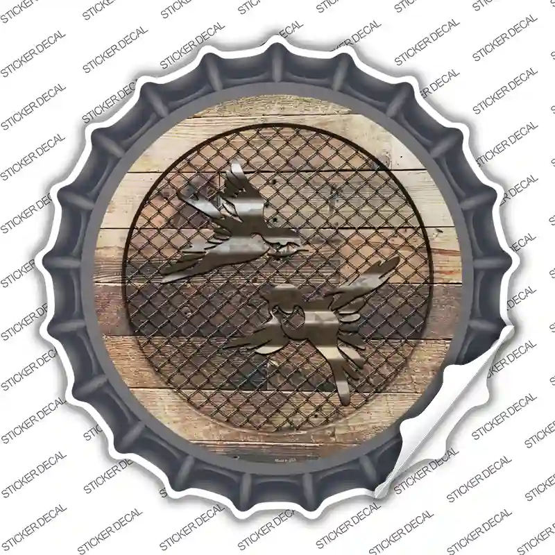 Little Birds on Wood Novelty Bottle Cap Sticker Decal