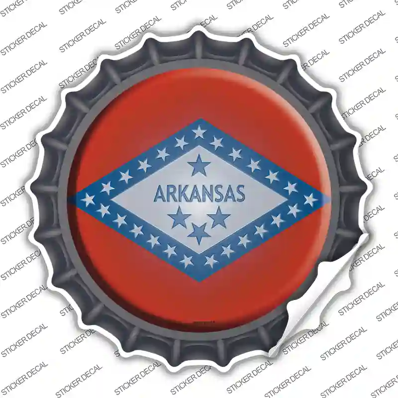 Arkansas State Flag Novelty Bottle Cap Sticker Decal