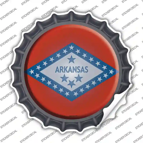 Arkansas State Flag Novelty Bottle Cap Sticker Decal