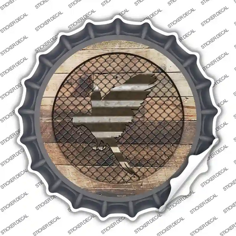 Parrot on Wood Novelty Bottle Cap Sticker Decal