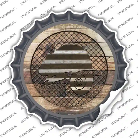 Chameleon on Wood Novelty Bottle Cap Sticker Decal