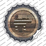 Rhino on Wood Novelty Bottle Cap Sticker Decal