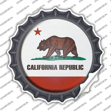 California State Flag Novelty Bottle Cap Sticker Decal