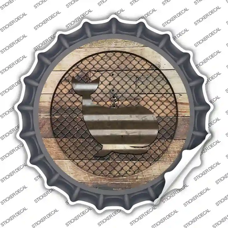 Whale on Wood Novelty Bottle Cap Sticker Decal