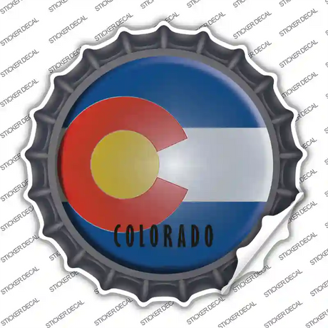 Colorado State Flag Novelty Bottle Cap Sticker Decal