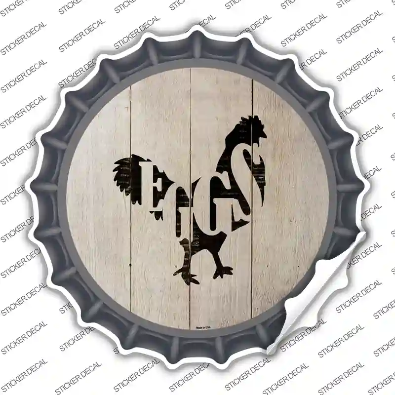 Chickens Make Eggs Novelty Bottle Cap Sticker Decal