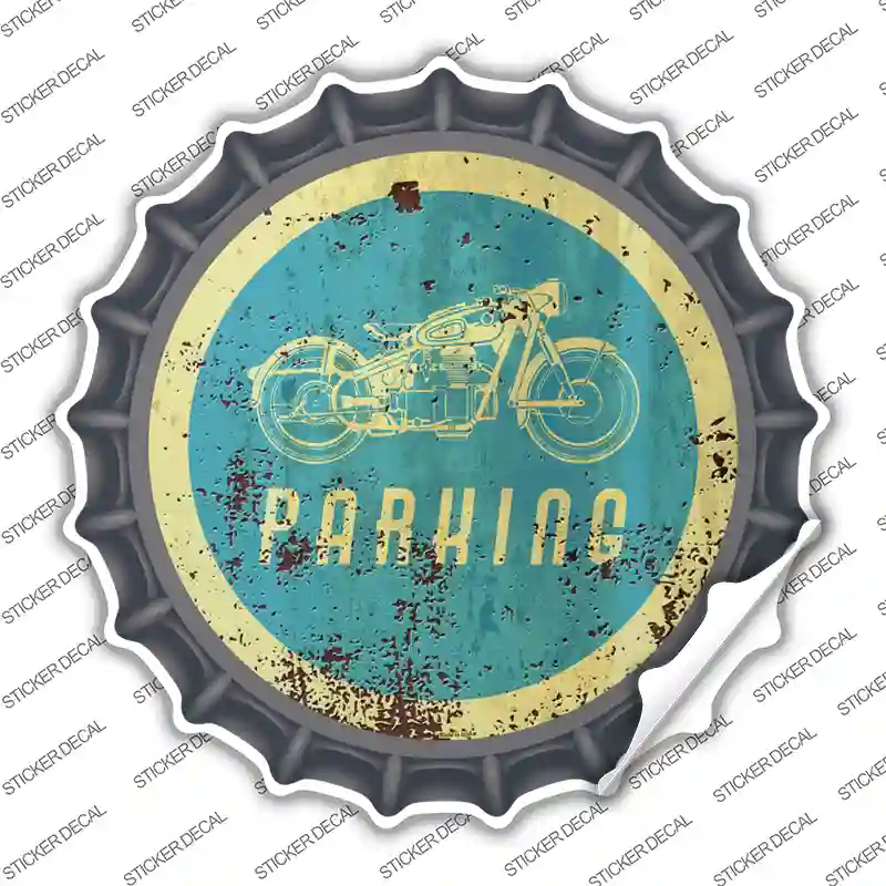 Motorcycle Parking Novelty Bottle Cap Sticker Decal
