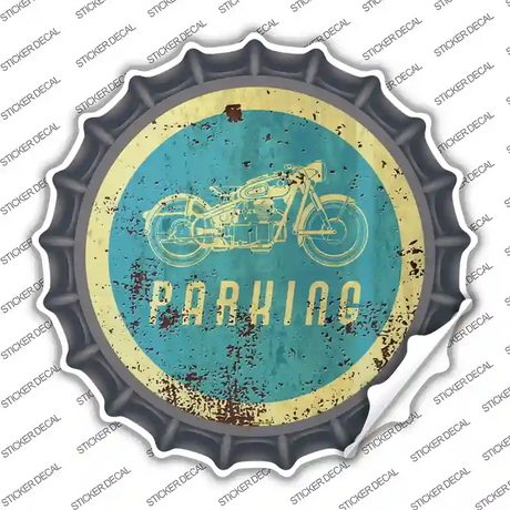 Motorcycle Parking Novelty Bottle Cap Sticker Decal
