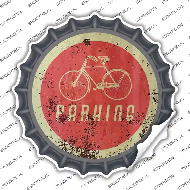 Bicycle Parking Novelty Bottle Cap Sticker Decal