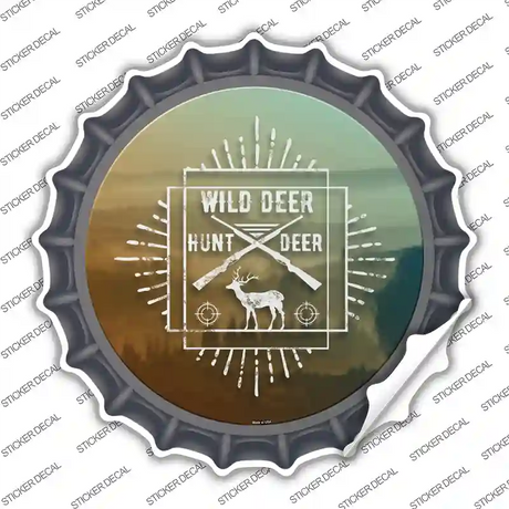 Hunt Wild Deer Novelty Bottle Cap Sticker Decal