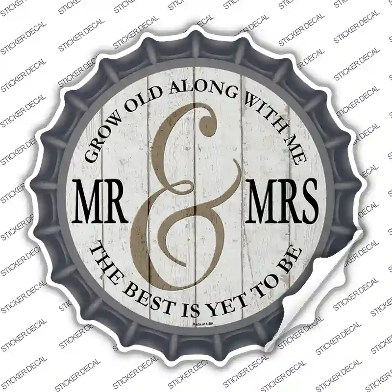 Mr and Mrs White Novelty Bottle Cap Sticker Decal