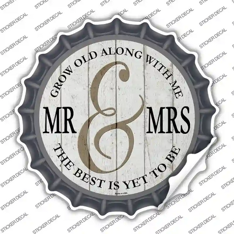 Mr and Mrs White Novelty Bottle Cap Sticker Decal