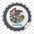 Illinois State Flag Novelty Bottle Cap Sticker Decal