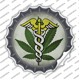 Cannabis Caduceus Novelty Bottle Cap Sticker Decal