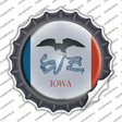 Iowa State Flag Novelty Bottle Cap Sticker Decal
