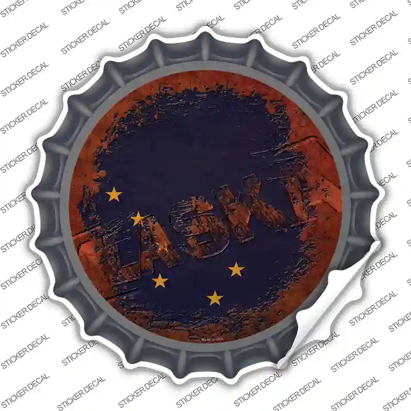 Alaska Rusty Stamped Novelty Bottle Cap Sticker Decal