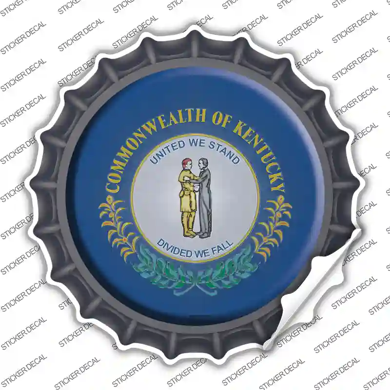 Kentucky State Flag Novelty Bottle Cap Sticker Decal