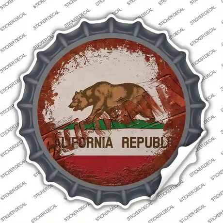 California Rusty Stamped Novelty Bottle Cap Sticker Decal