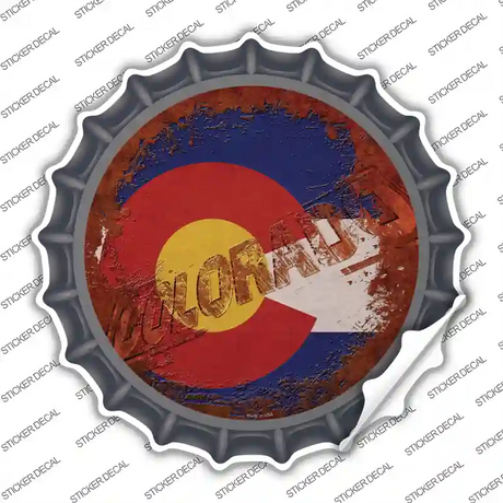 Colorado Rusty Stamped Novelty Bottle Cap Sticker Decal