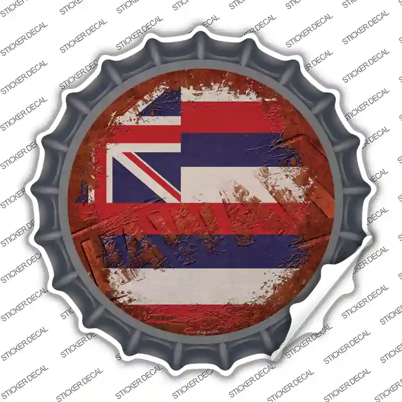 Hawaii Rusty Stamped Novelty Bottle Cap Sticker Decal