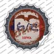 Iowa Rusty Stamped Novelty Bottle Cap Sticker Decal