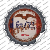 Iowa Rusty Stamped Novelty Bottle Cap Sticker Decal