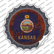 Kansas Rusty Stamped Novelty Bottle Cap Sticker Decal