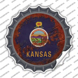 Kansas Rusty Stamped Novelty Bottle Cap Sticker Decal