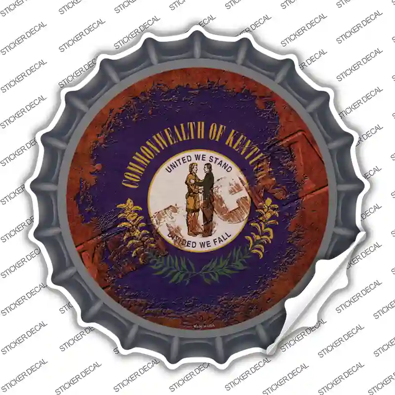 Kentucky Rusty Stamped Novelty Bottle Cap Sticker Decal