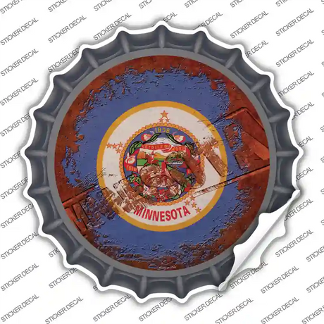 Minnesota Rusty Stamped Novelty Bottle Cap Sticker Decal