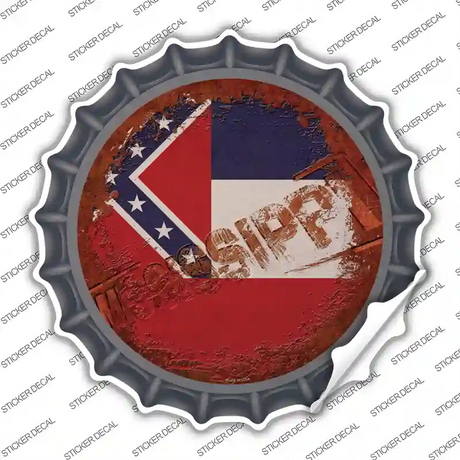 Mississippi Rusty Stamped Novelty Bottle Cap Sticker Decal