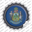 Maine State Flag Novelty Bottle Cap Sticker Decal